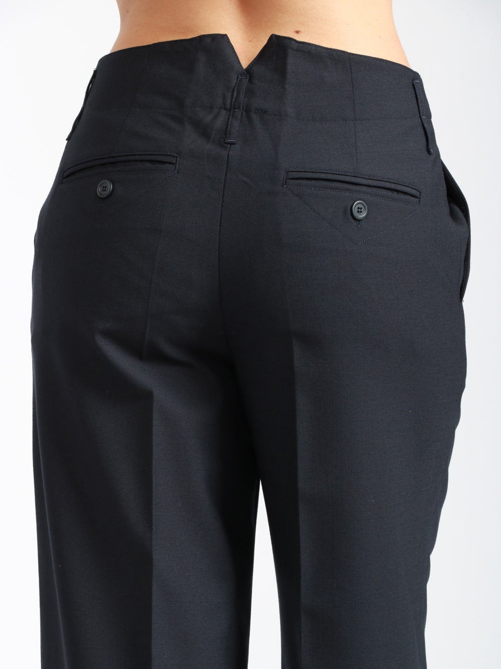 SEMICOUTURE Pantaloni Shelby in Fresco di Lana Blu Notte Blu notte