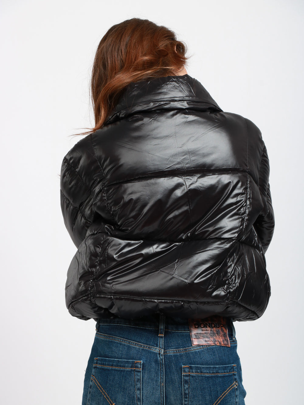 SEMICOUTURE Piumino Susana Nero con Collo Alto Nero