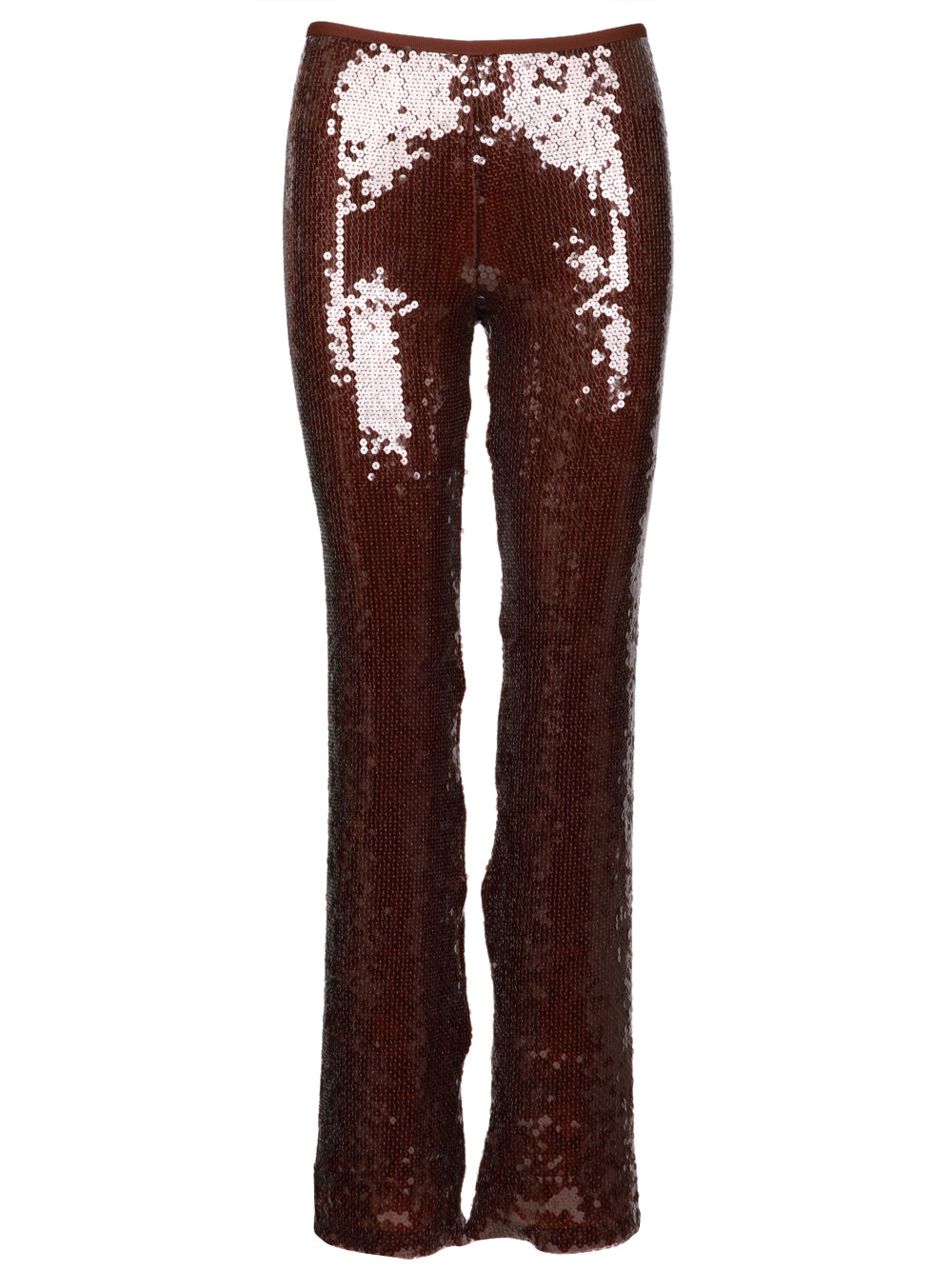 SEMICOUTURE Pantaloni Timothe in Paillettes Marroni Marrone