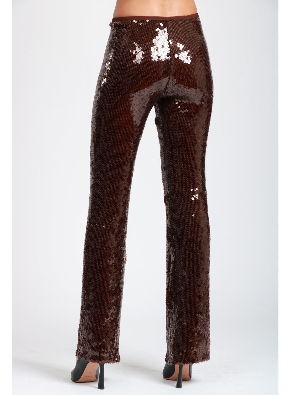 SEMICOUTURE Pantaloni Timothe in Paillettes Marroni Marrone