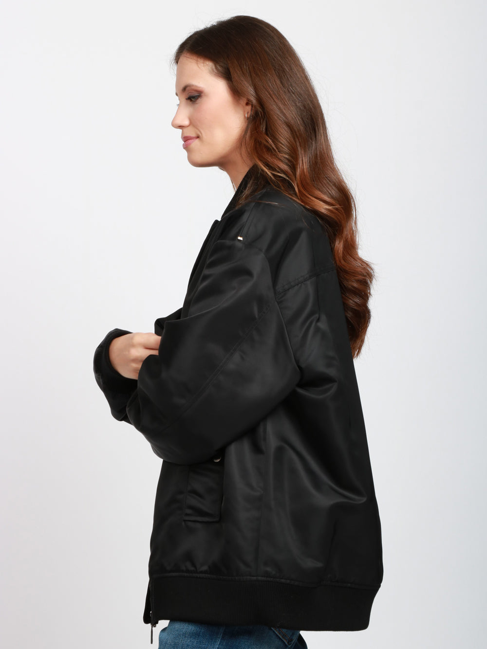 SPORTMAX Bomber Imbottito Agape in Twill Antigoccia Nero Oversize Nero