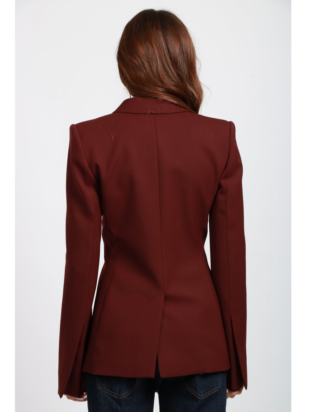 SPORTMAX Giacca Cocco in Gabardina Vinaccio con Taglio Sagomato Vino