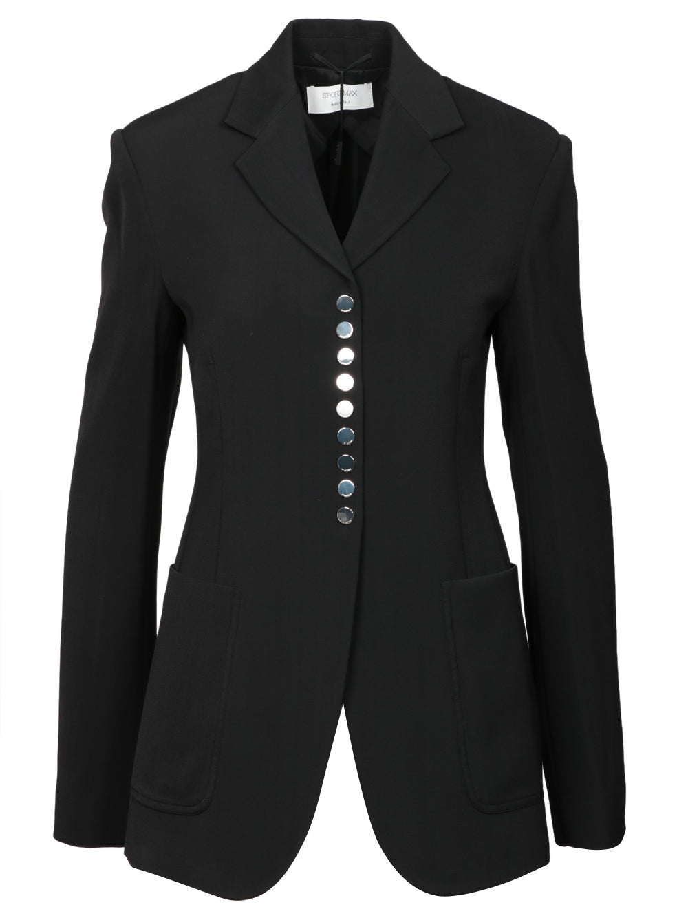 SPORTMAX Giacca Masque in Viscosa Nera Slim fit Nero