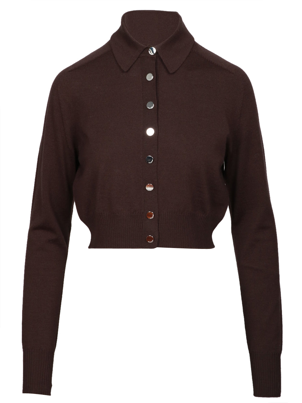 SPORTMAX Cardigan Perseo in Lana Vergine Marrone Testa di moro
