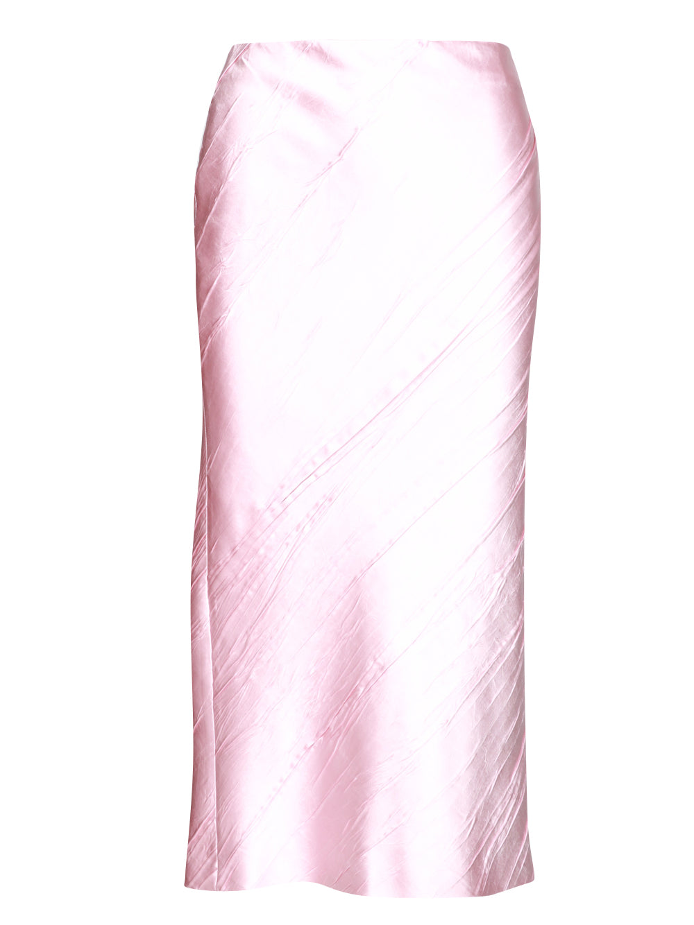 SPORTMAX Gonna Ruta Longuette in Raso Rosa Rosa