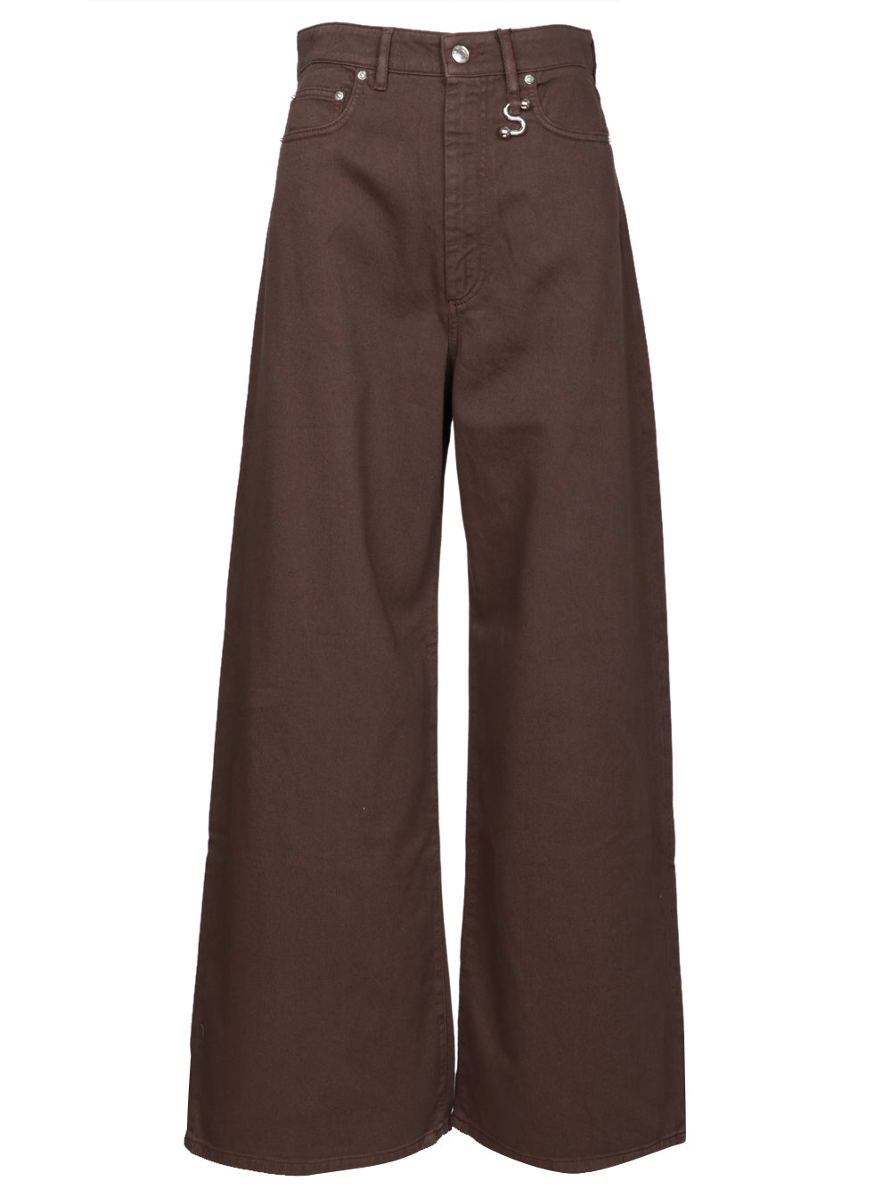 SPORTMAX Pantaloni Siamese in Cotone Marroni Marrone