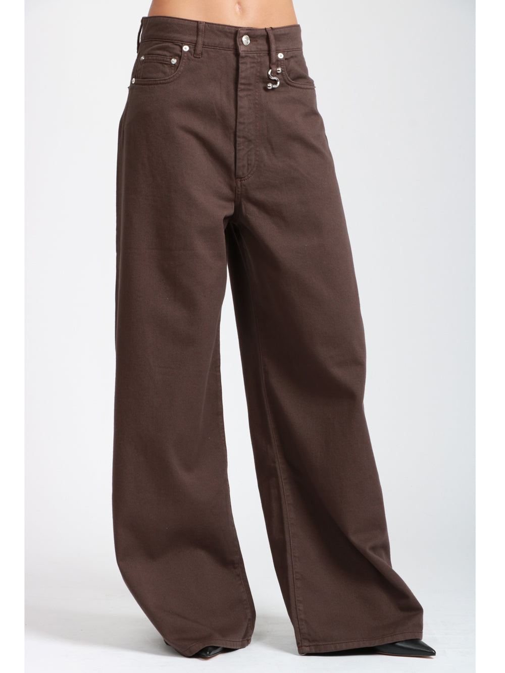 SPORTMAX Pantaloni Siamese in Cotone Marroni Marrone