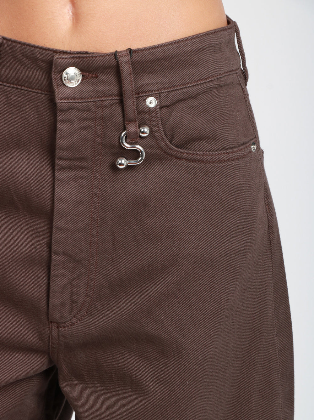 SPORTMAX Pantaloni Siamese in Cotone Marroni Marrone