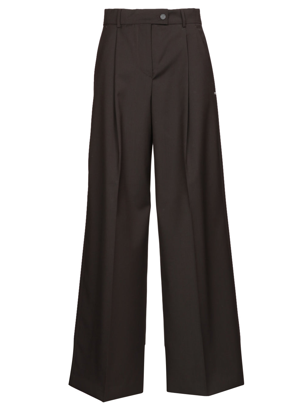 SPORTMAX Pantaloni Vela in Lana Stretch Testa di moro Testa di moro