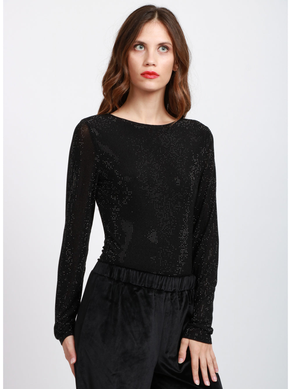 TWENTY FOURHAITCH Body Arches Nero con Strass Nero