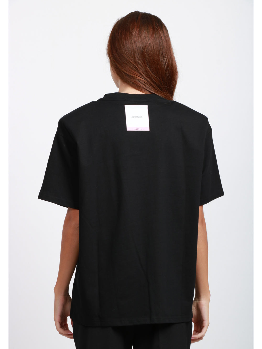 TWENTY FOURHAITCH T-Shirt Pola Gircollo in Cotone Nera con Scritta Nero