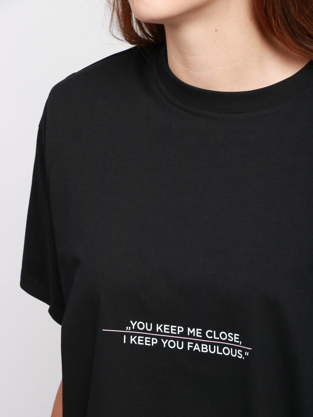 TWENTY FOURHAITCH T-Shirt Pola Gircollo in Cotone Nera con Scritta Nero