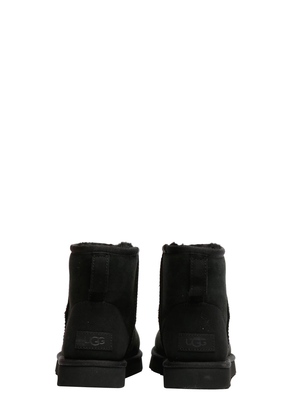 UGG Stivali Classic Mini II in Suede Neri con Imbottitura in Lana Nero