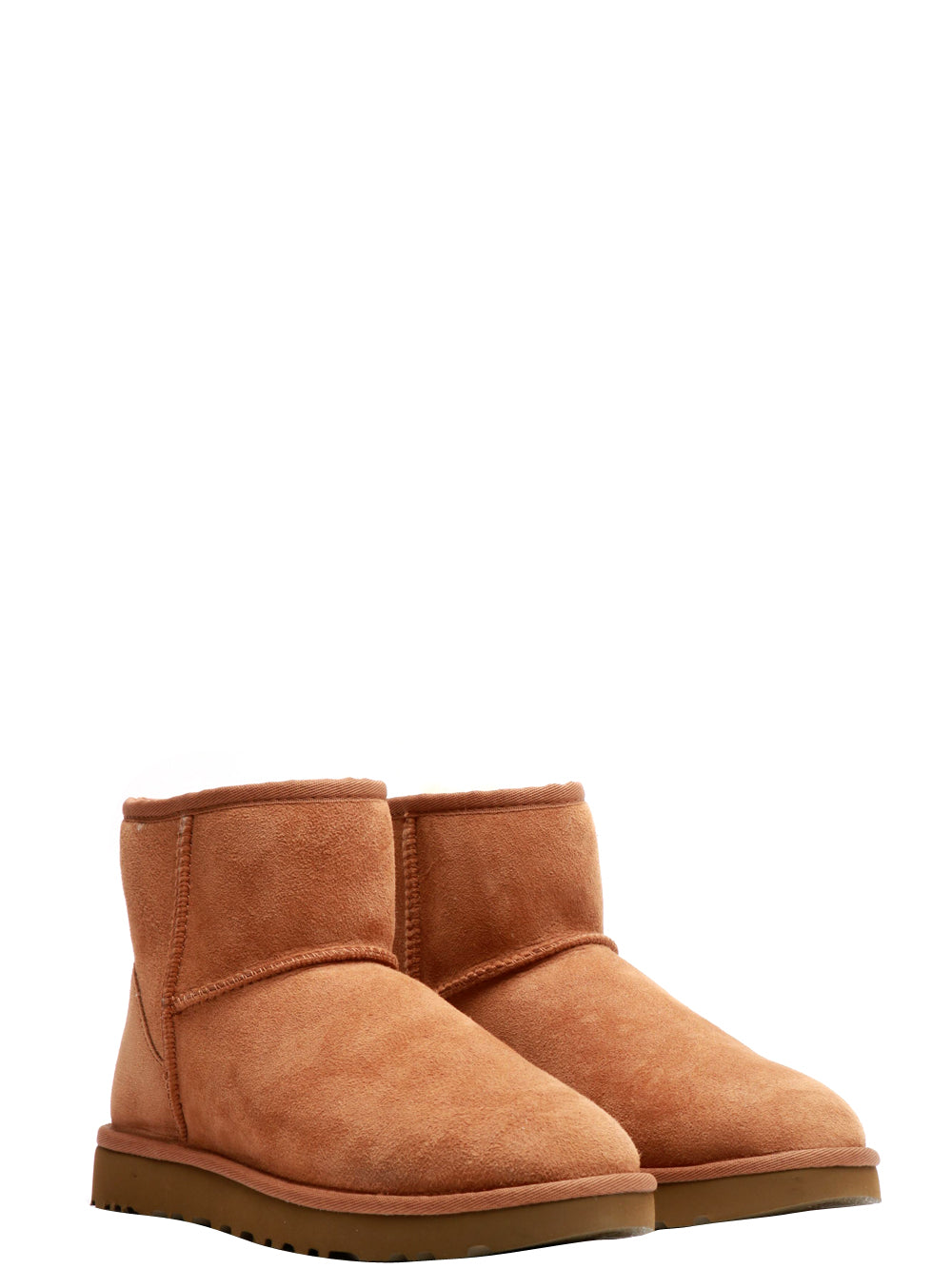 UGG Stivali Classic Mini II in Suede Nocciola con Imbottitura in Lana Nocciola