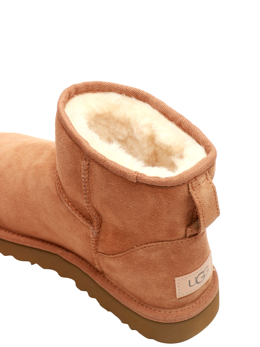 UGG Stivali Classic Mini II in Suede Nocciola con Imbottitura in Lana Nocciola