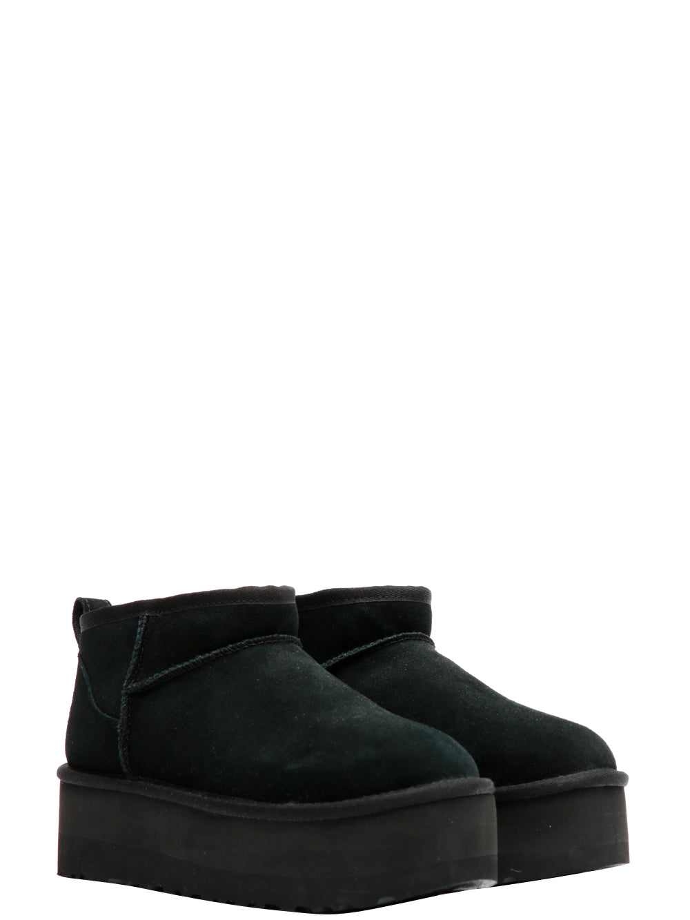 UGG Stivali Classic Ultra Mini Platform in Suede Neri Nero