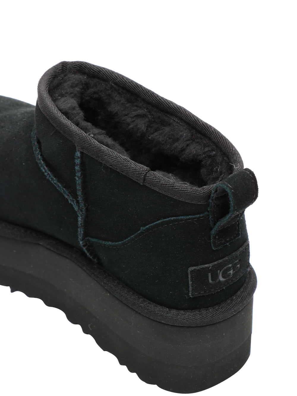 UGG Stivali Classic Ultra Mini Platform in Suede Neri Nero