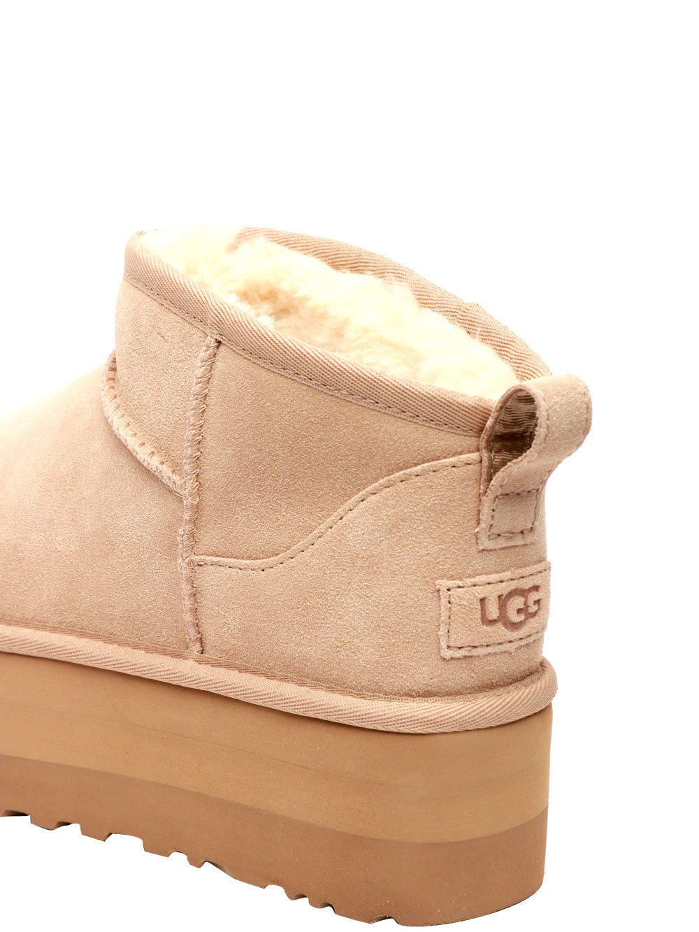 UGG Stivali Classic Ultra Mini Platform in Suede Sabbia Sabbia