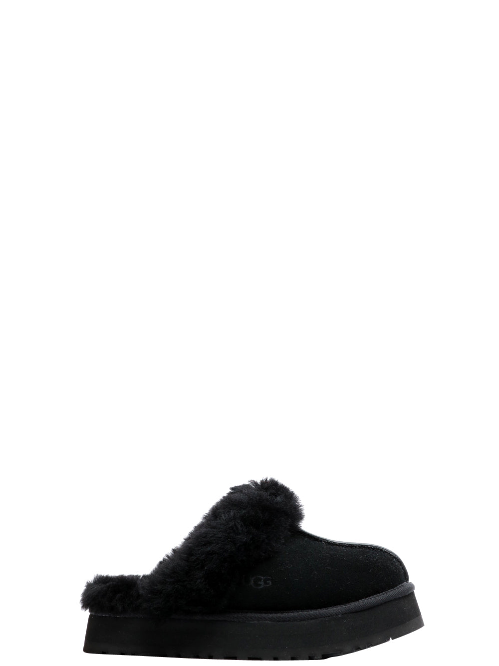 UGG Scarpe Slippers Disquette in Suede Nere Nero
