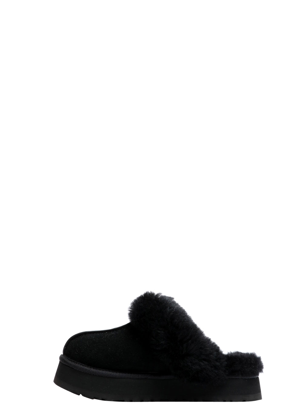 UGG Scarpe Slippers Disquette in Suede Nere Nero