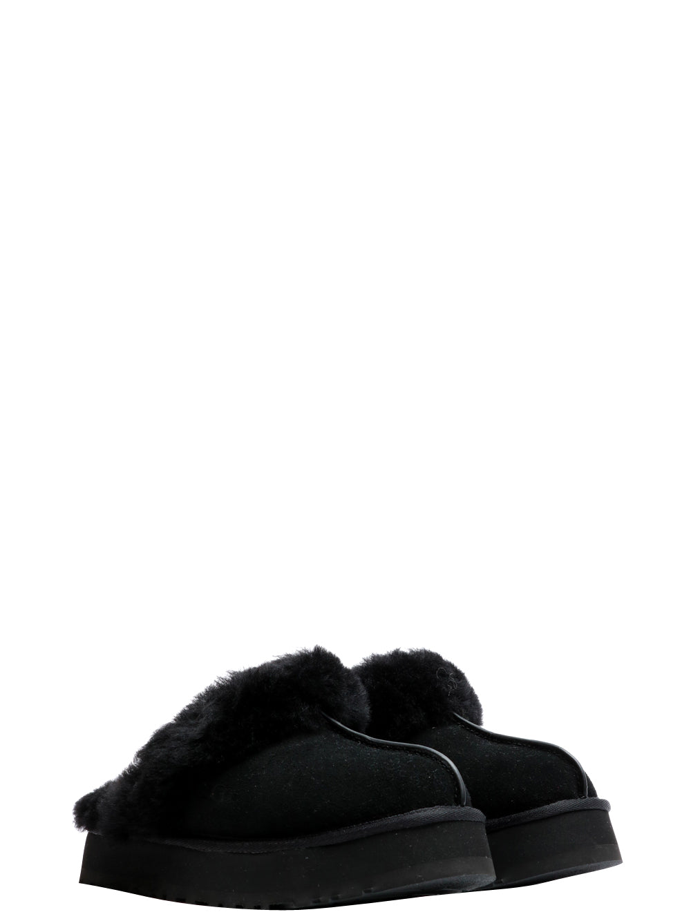 UGG Scarpe Slippers Disquette in Suede Nere Nero