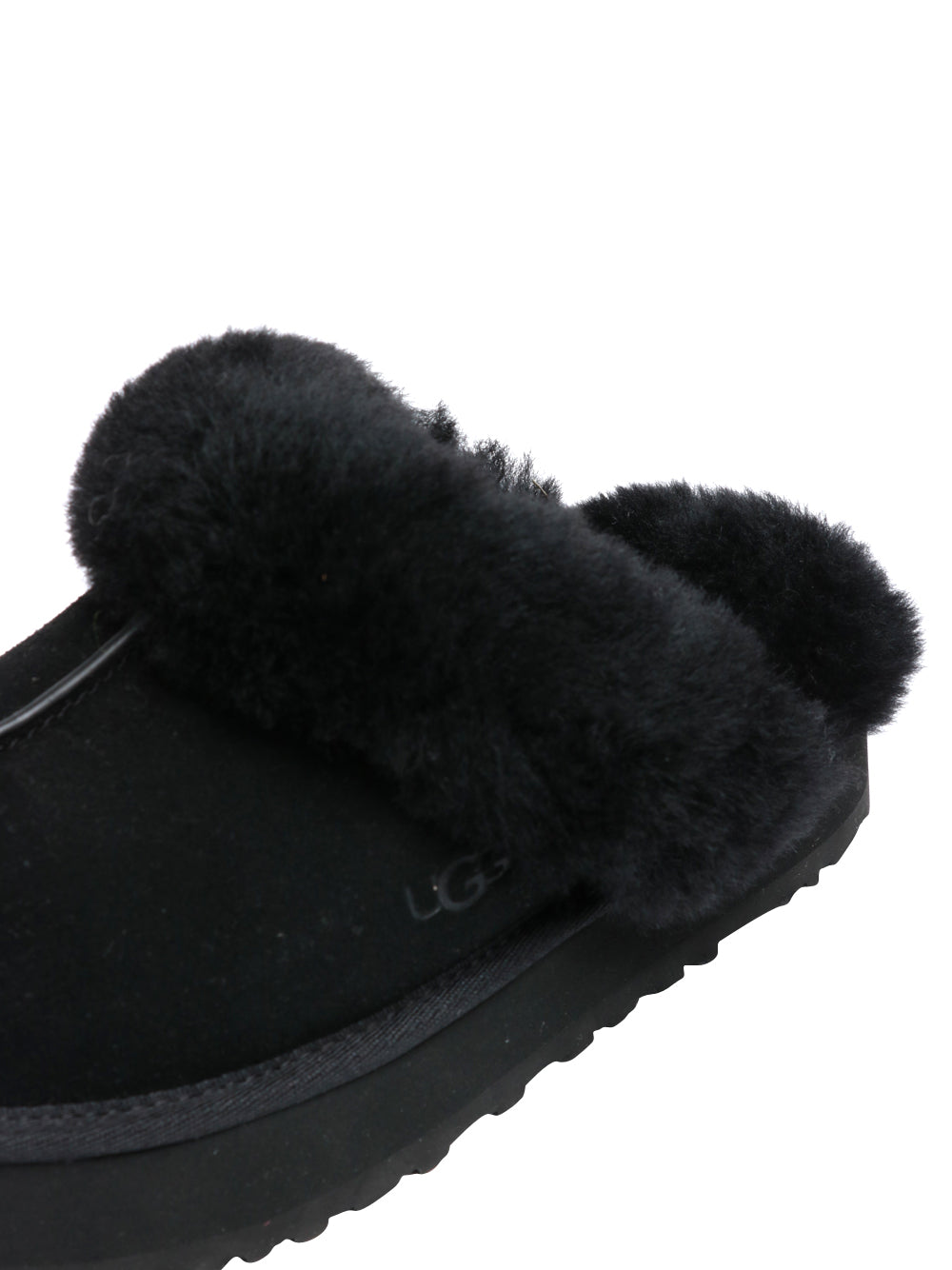 UGG Scarpe Slippers Disquette in Suede Nere Nero
