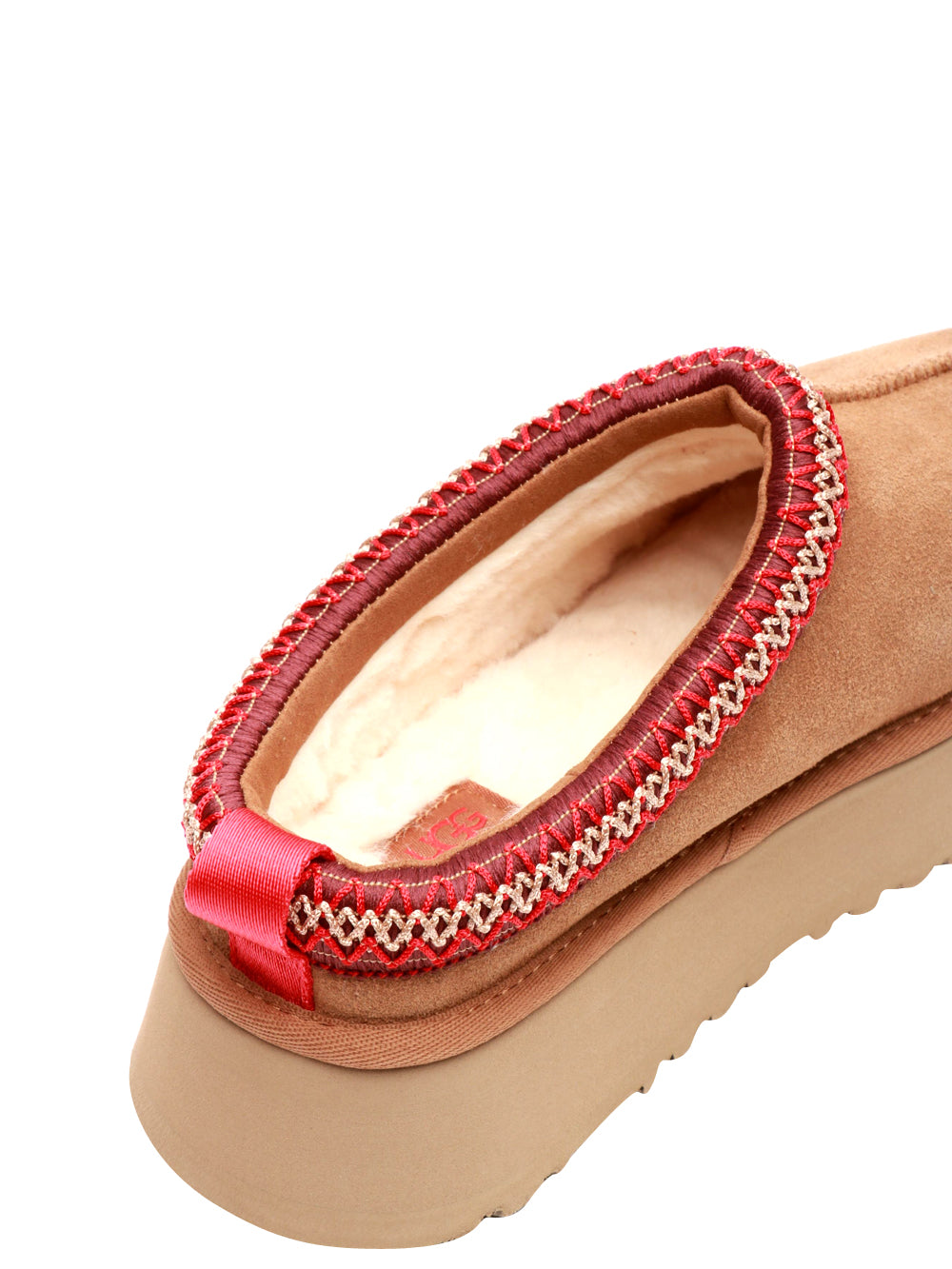UGG Scarpe Slippers Tazz in Suede Nocciola con Imbottitura in Lana Nocciola