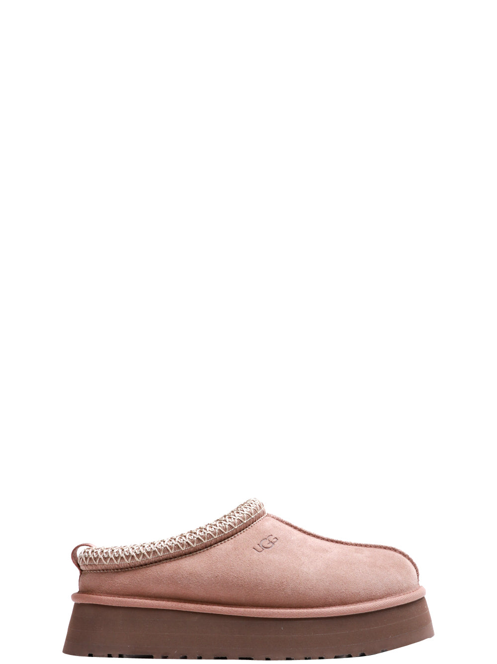 UGG Scarpe Slippers Tazz in Suede Tortora con Imbottitura in Lana Cipria