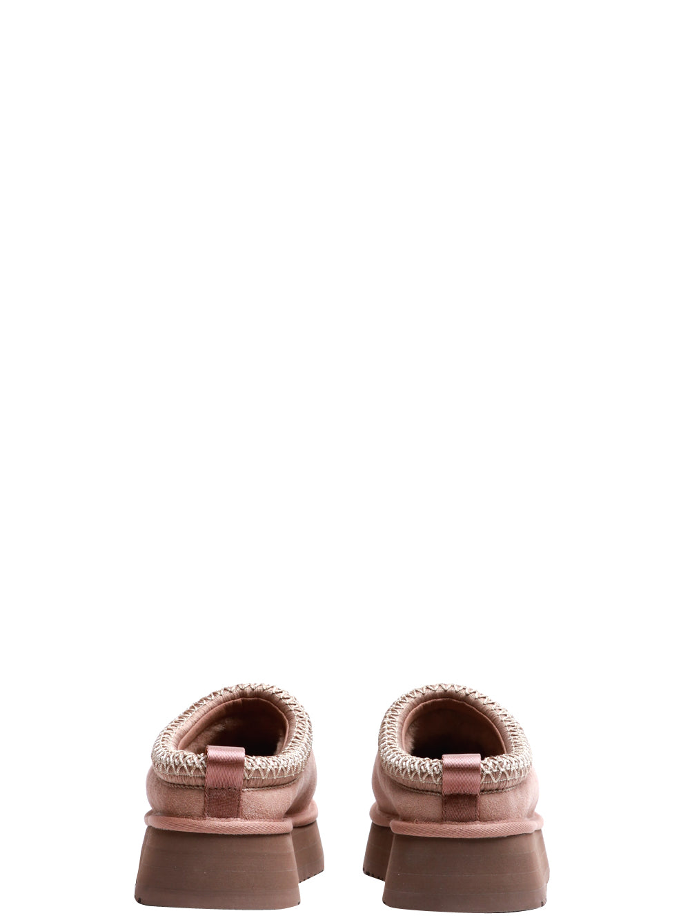 UGG Scarpe Slippers Tazz in Suede Tortora con Imbottitura in Lana Cipria