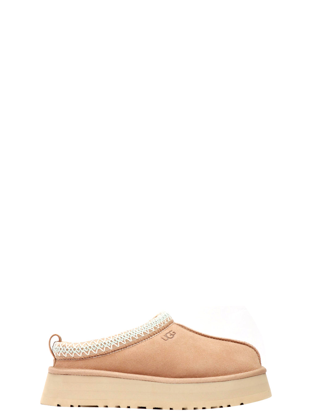 UGG Scarpe Slippers Tazz in Suede Sabbia con Imbottitura in Lana Sabbia