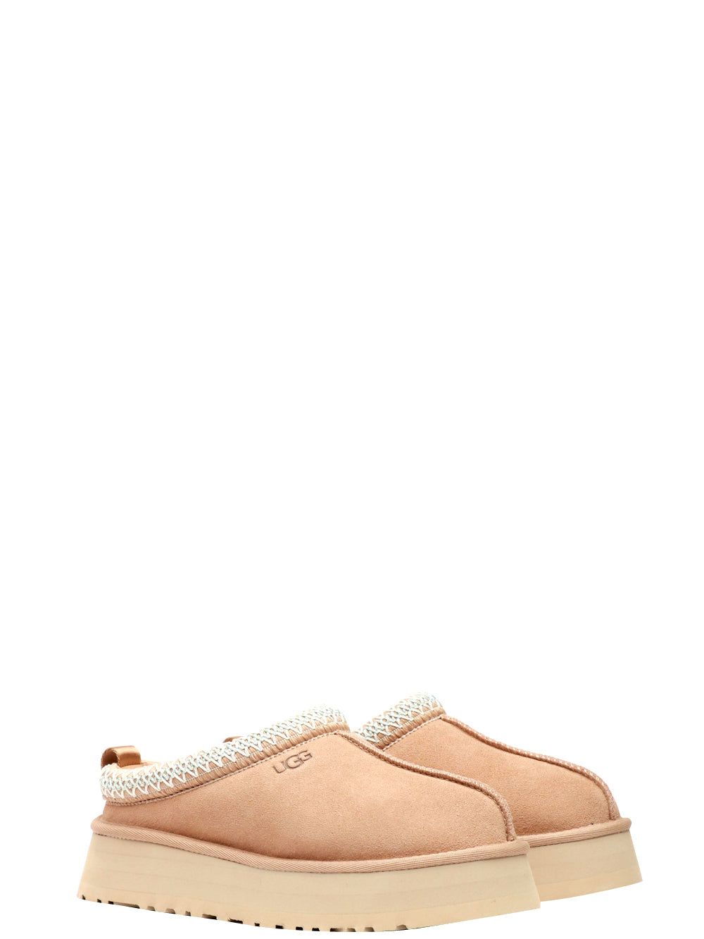 UGG Scarpe Slippers Tazz in Suede Sabbia con Imbottitura in Lana Sabbia