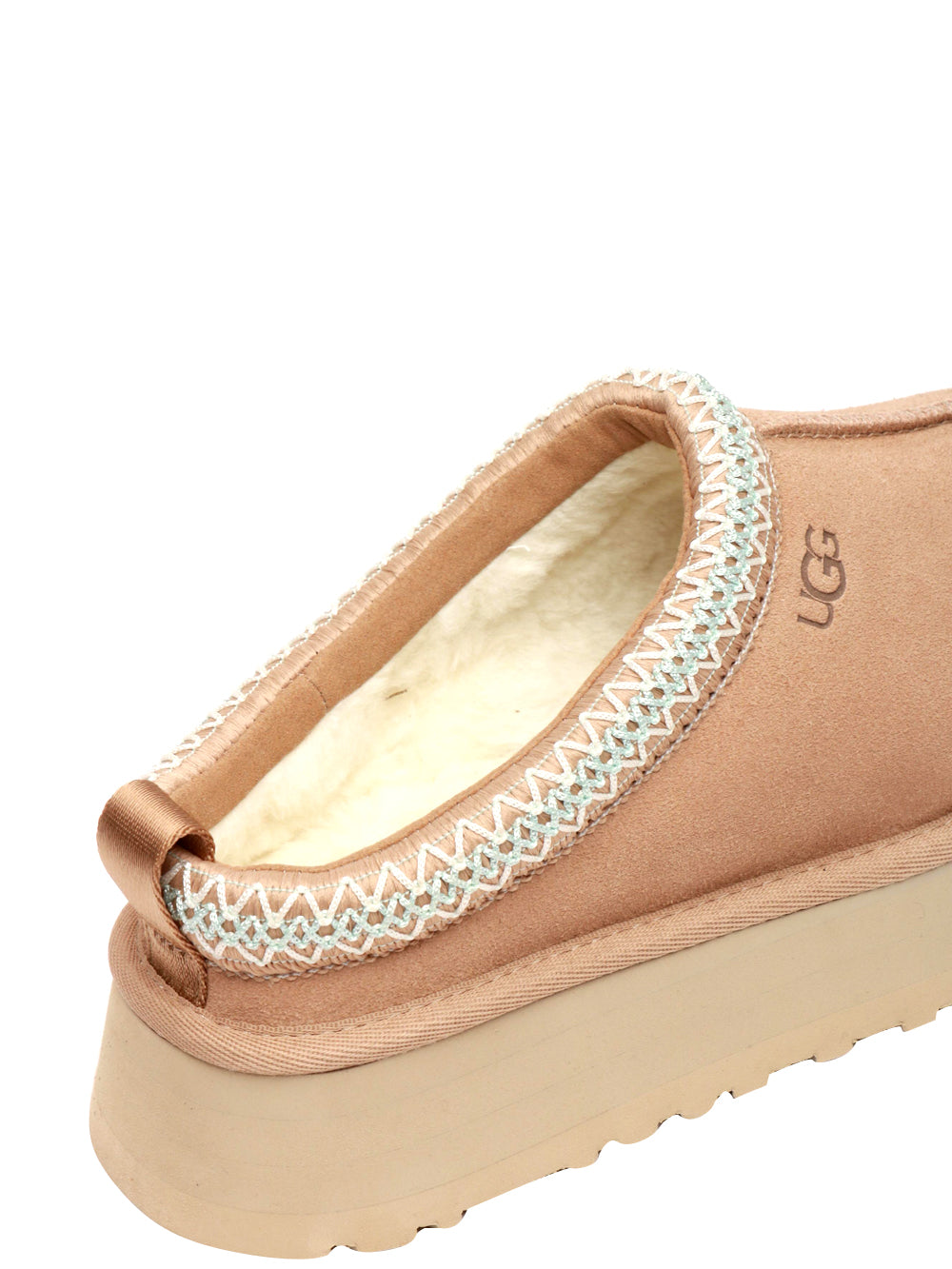 UGG Scarpe Slippers Tazz in Suede Sabbia con Imbottitura in Lana Sabbia