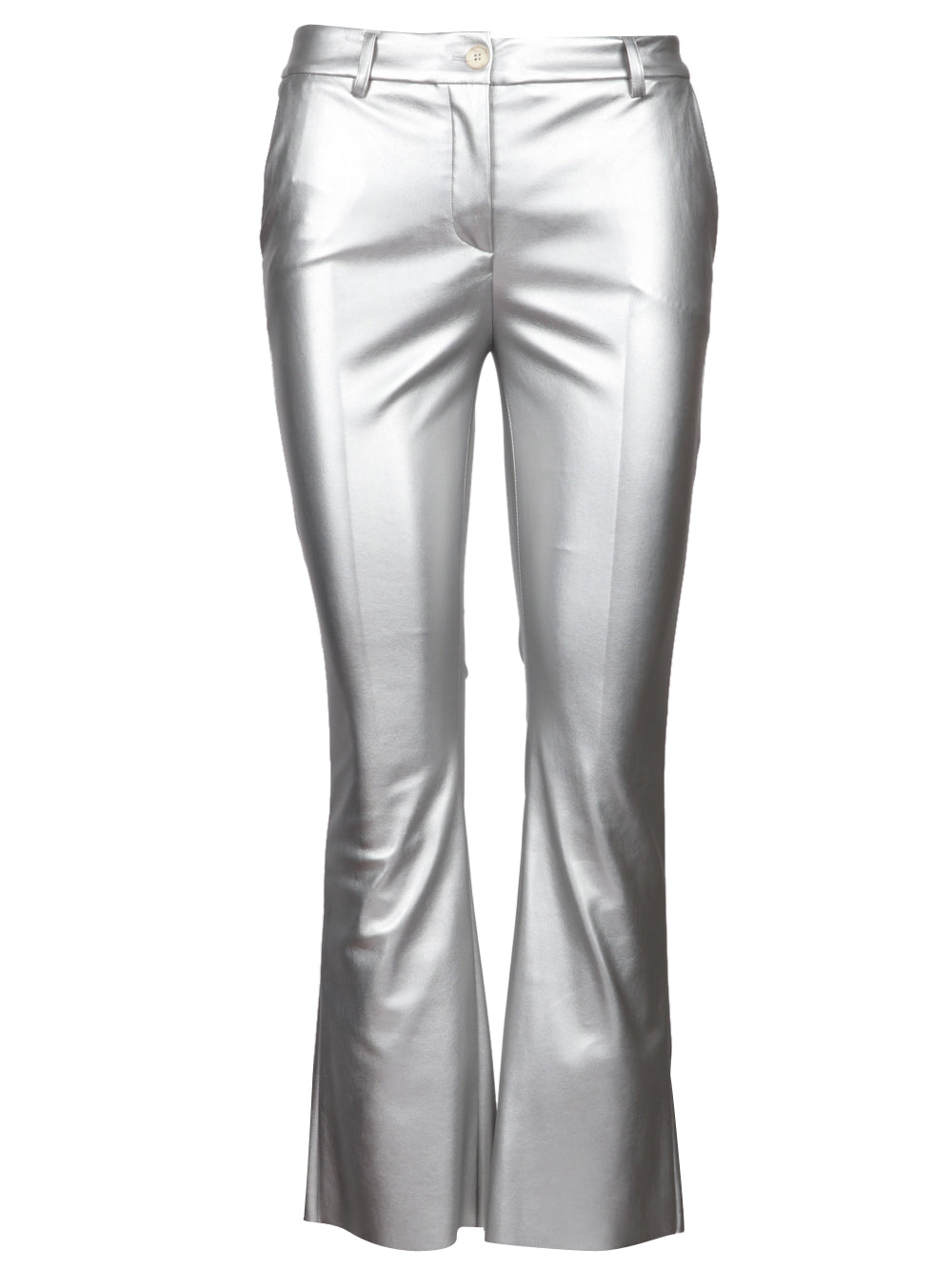 VIA MASINI 80 Pantaloni Corso Firenze T a Trombetta Laminato Argento Argento