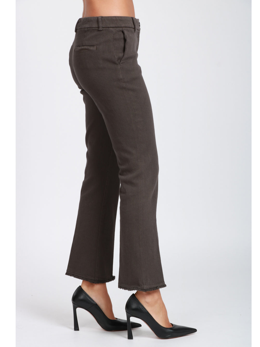 VIA MASINI 80 Pantaloni Corso Firenze T a Trombetta in Cotone Testa di Moro Testa di moro