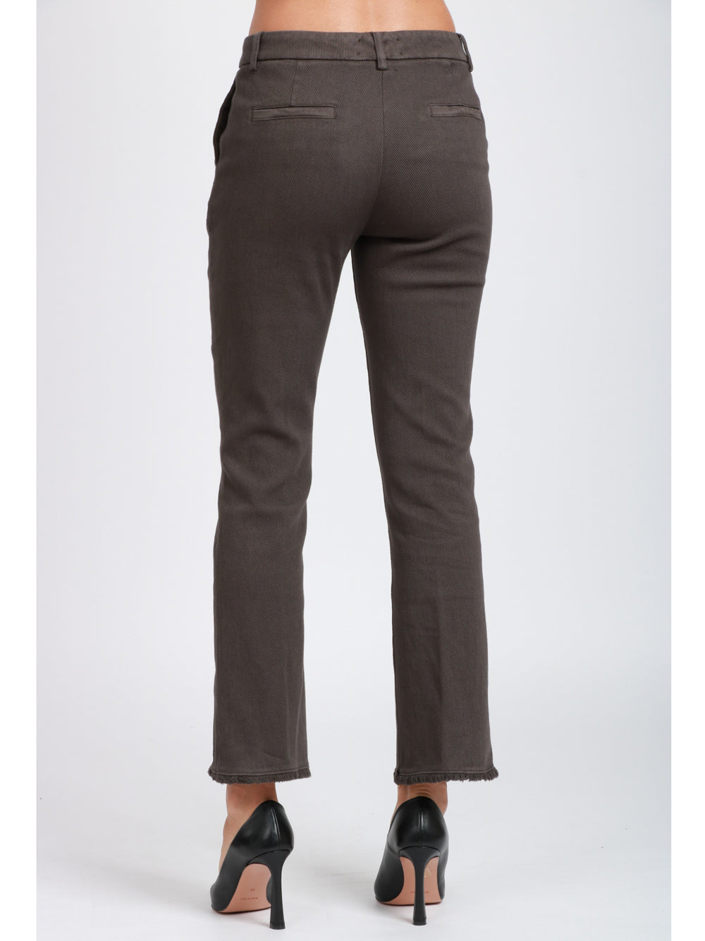 VIA MASINI 80 Pantaloni Corso Firenze T a Trombetta in Cotone Testa di Moro Testa di moro