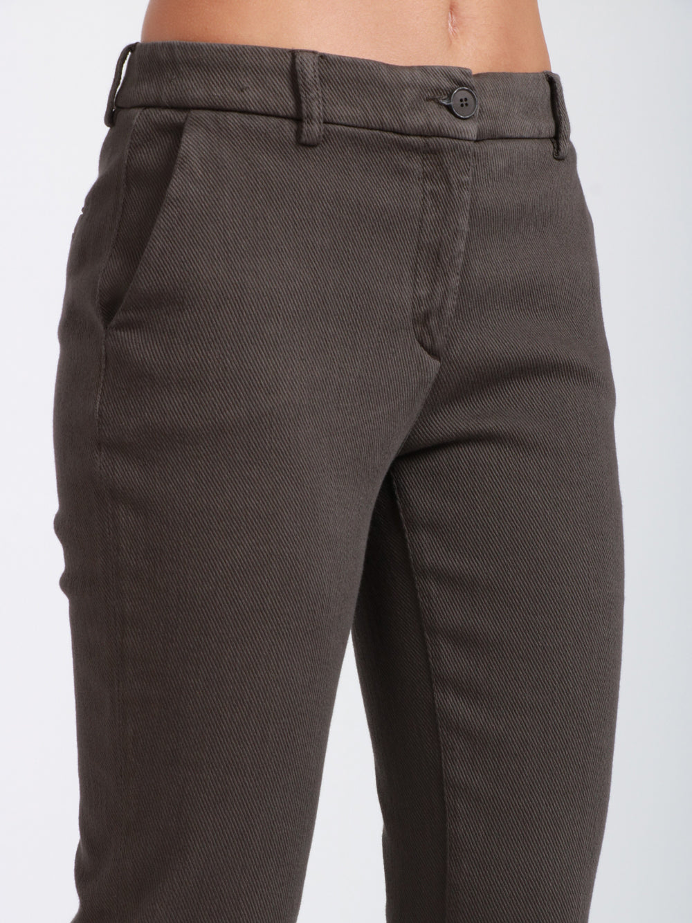 VIA MASINI 80 Pantaloni Corso Firenze T a Trombetta in Cotone Testa di Moro Testa di moro