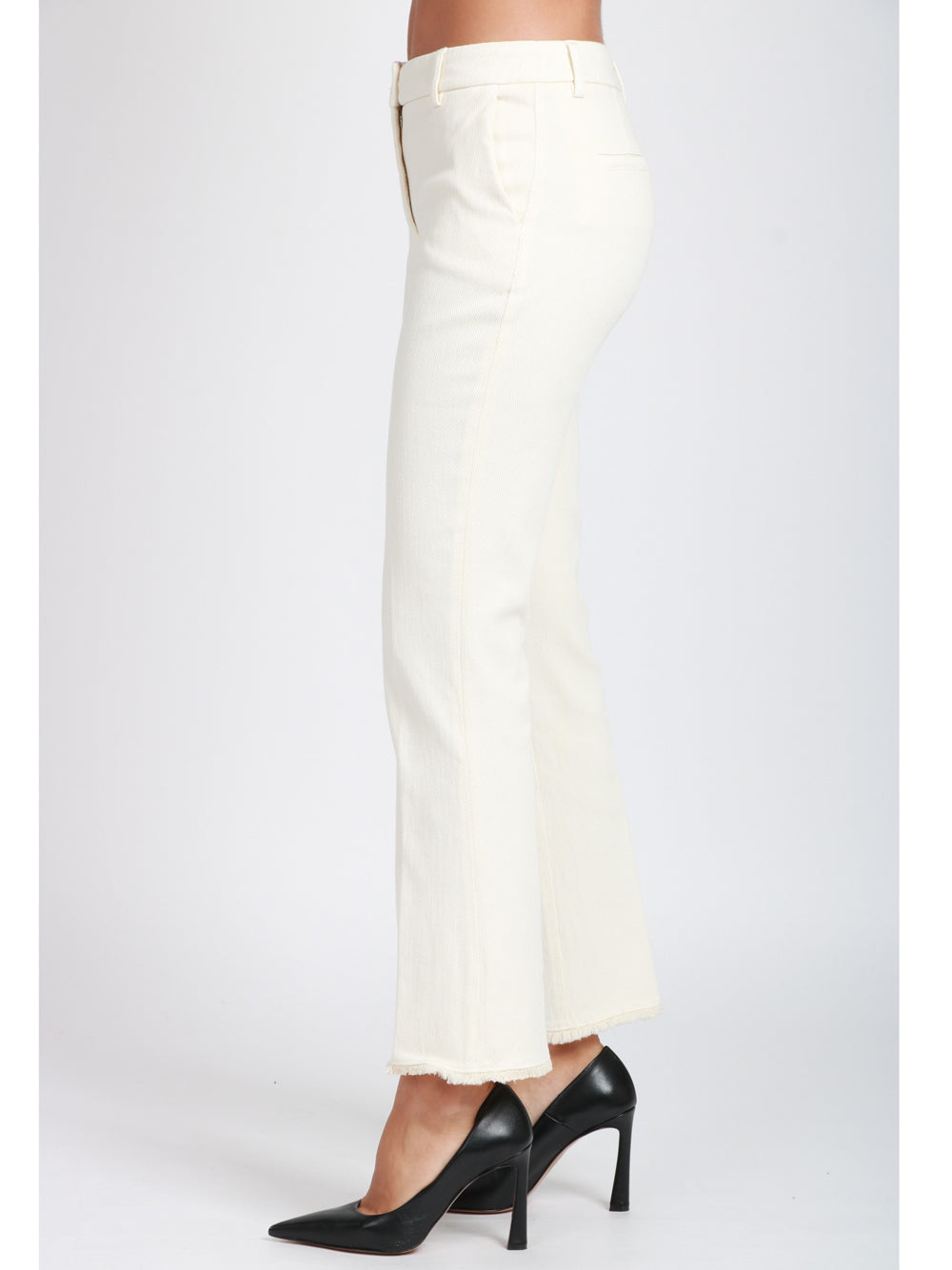 VIA MASINI 80 Pantaloni Corso Firenze T a Trombetta in Cotone Panna Panna