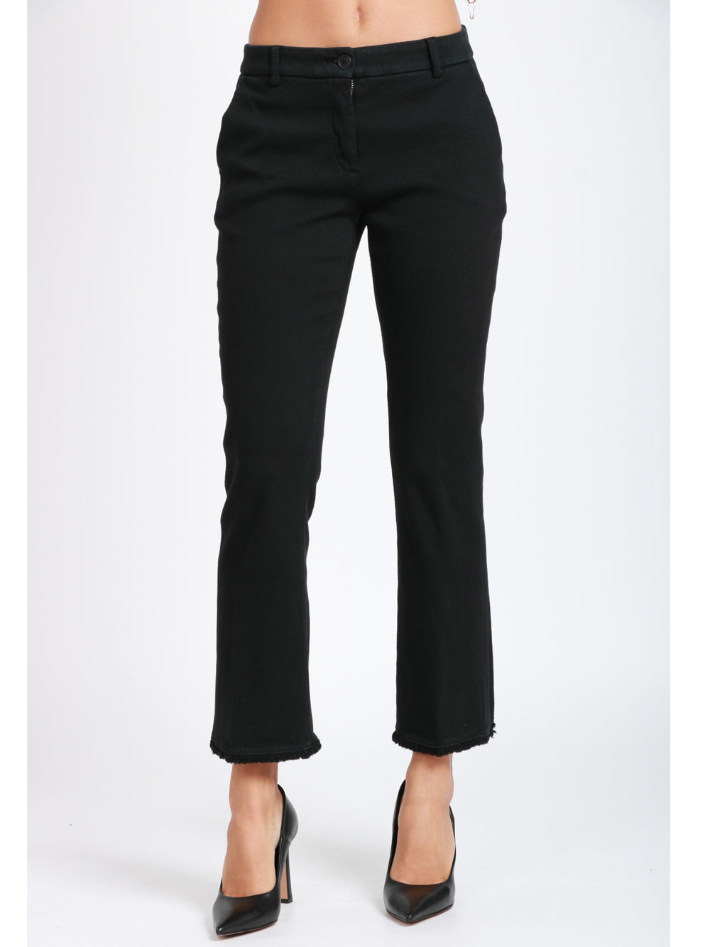 VIA MASINI 80 Pantaloni Corso Firenze T a Trombetta in Cotone Grigi Grigio Antracite