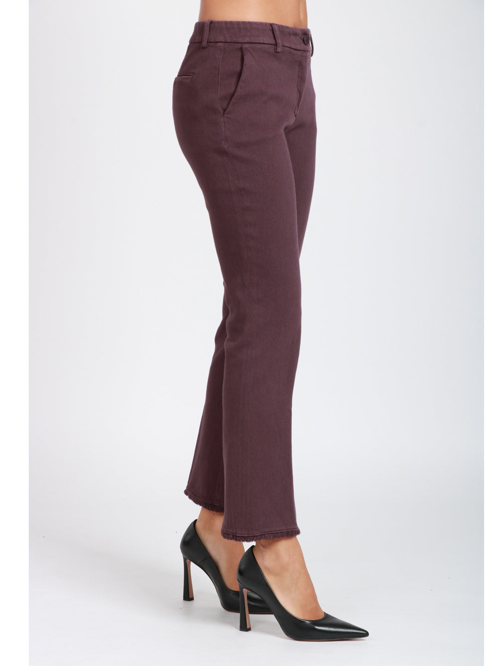 VIA MASINI 80 Pantaloni Corso Firenze T a Trombetta in Cotone Vinaccio Vino