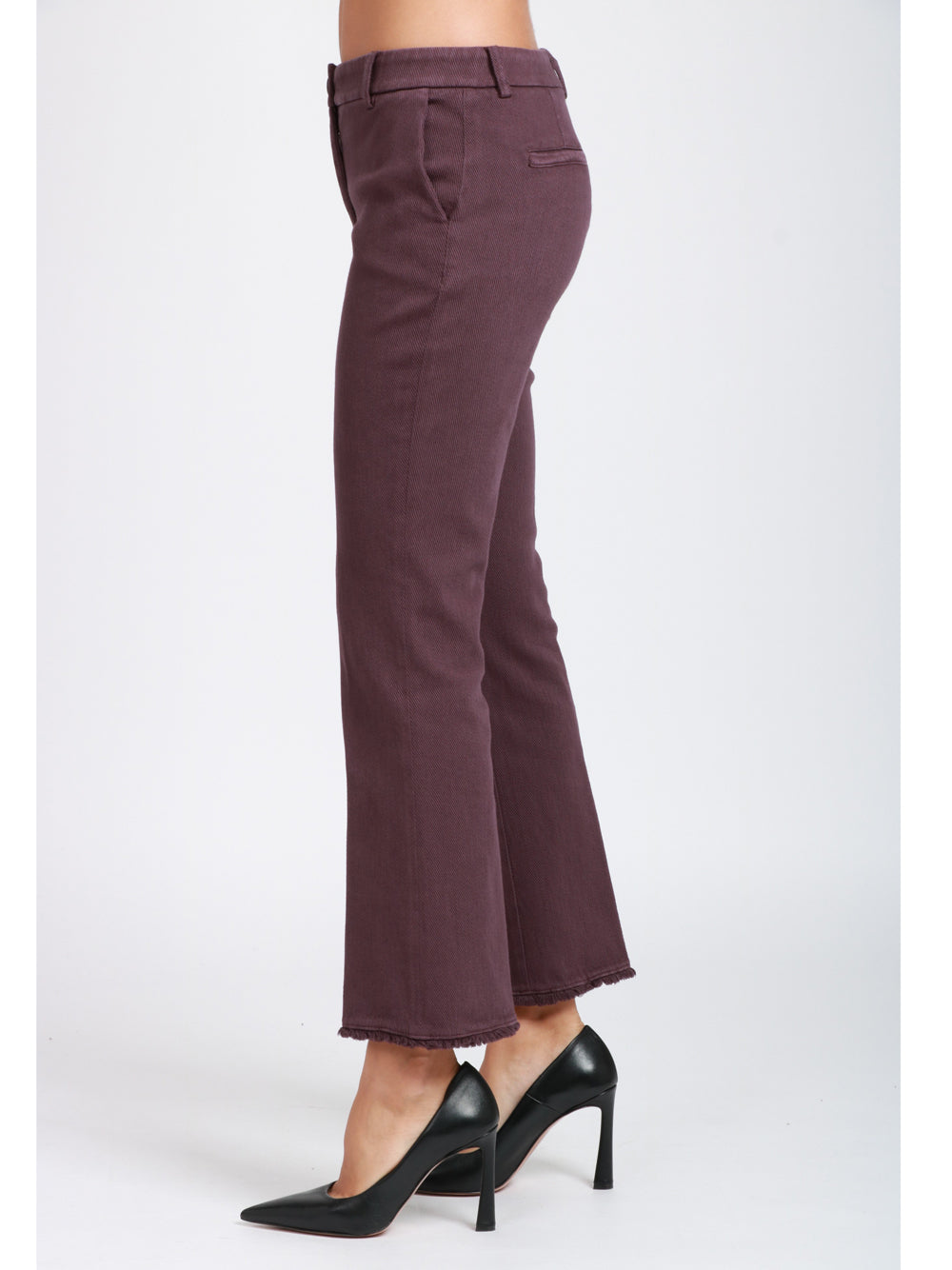 VIA MASINI 80 Pantaloni Corso Firenze T a Trombetta in Cotone Vinaccio Vino