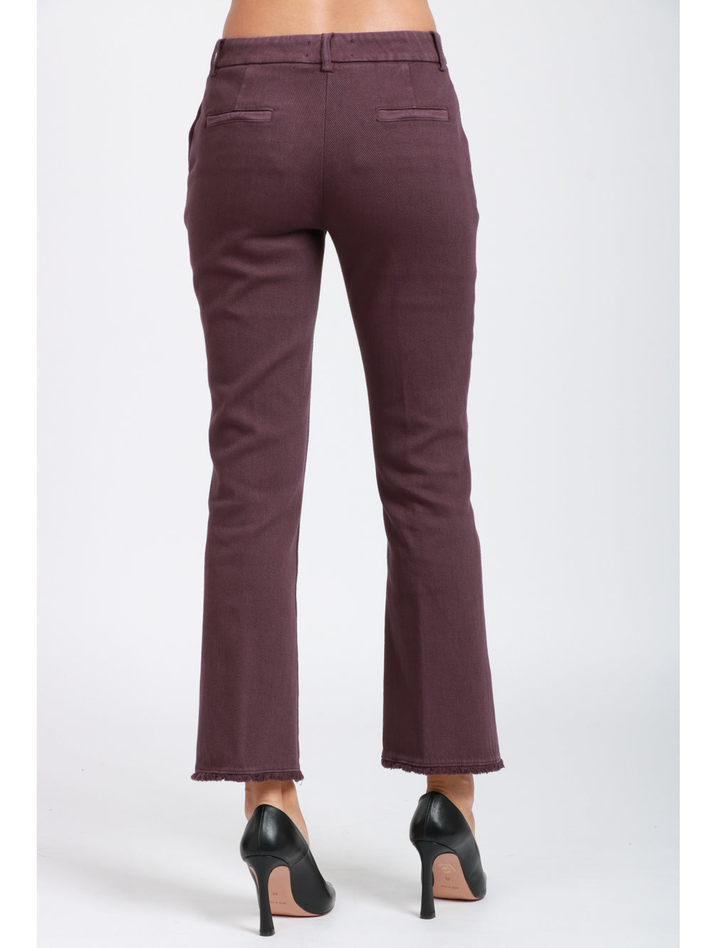 VIA MASINI 80 Pantaloni Corso Firenze T a Trombetta in Cotone Vinaccio Vino