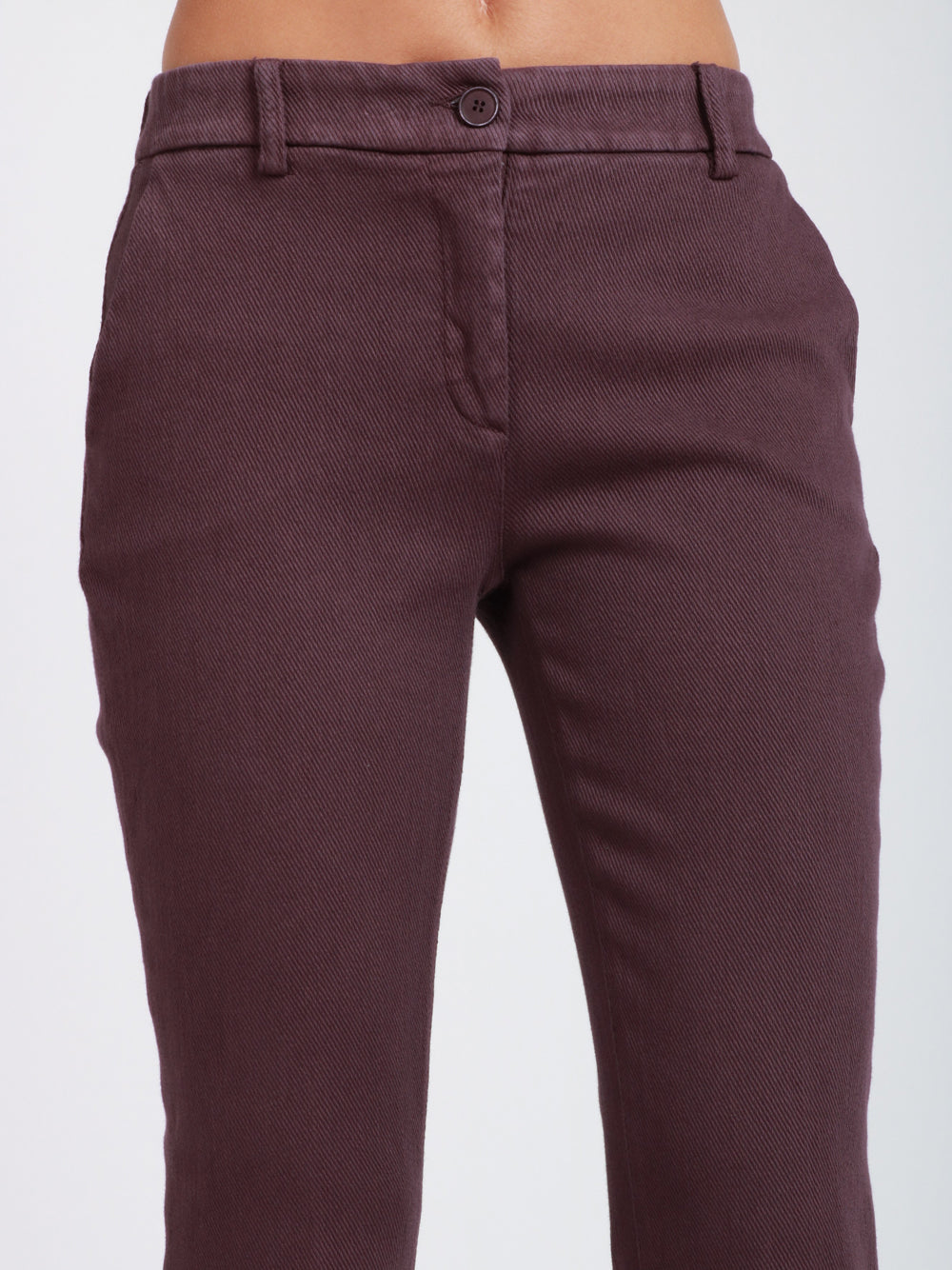 VIA MASINI 80 Pantaloni Corso Firenze T a Trombetta in Cotone Vinaccio Vino