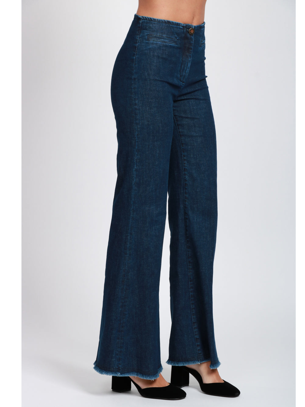 VIA MASINI 80 Jeans Via Conti a Zampa in Denim Blu Denim