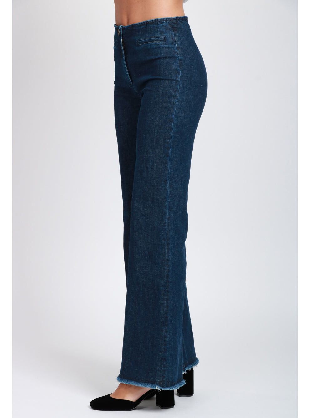 VIA MASINI 80 Jeans Via Conti a Zampa in Denim Blu Denim