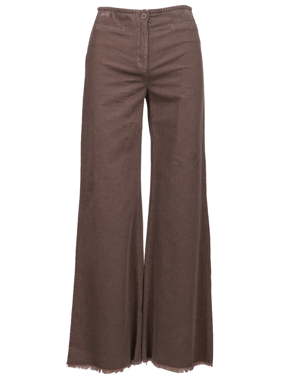 VIA MASINI 80 Pantaloni Via Conti Palazzo in Cotone Marrone Marrone