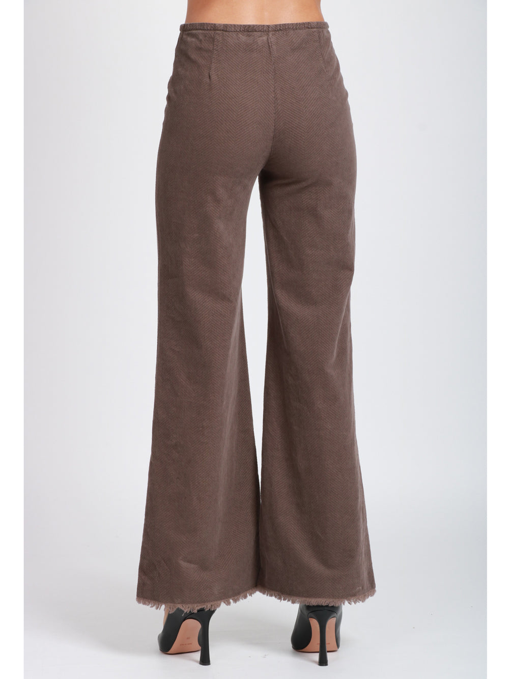 VIA MASINI 80 Pantaloni Via Conti Palazzo in Cotone Marrone Marrone