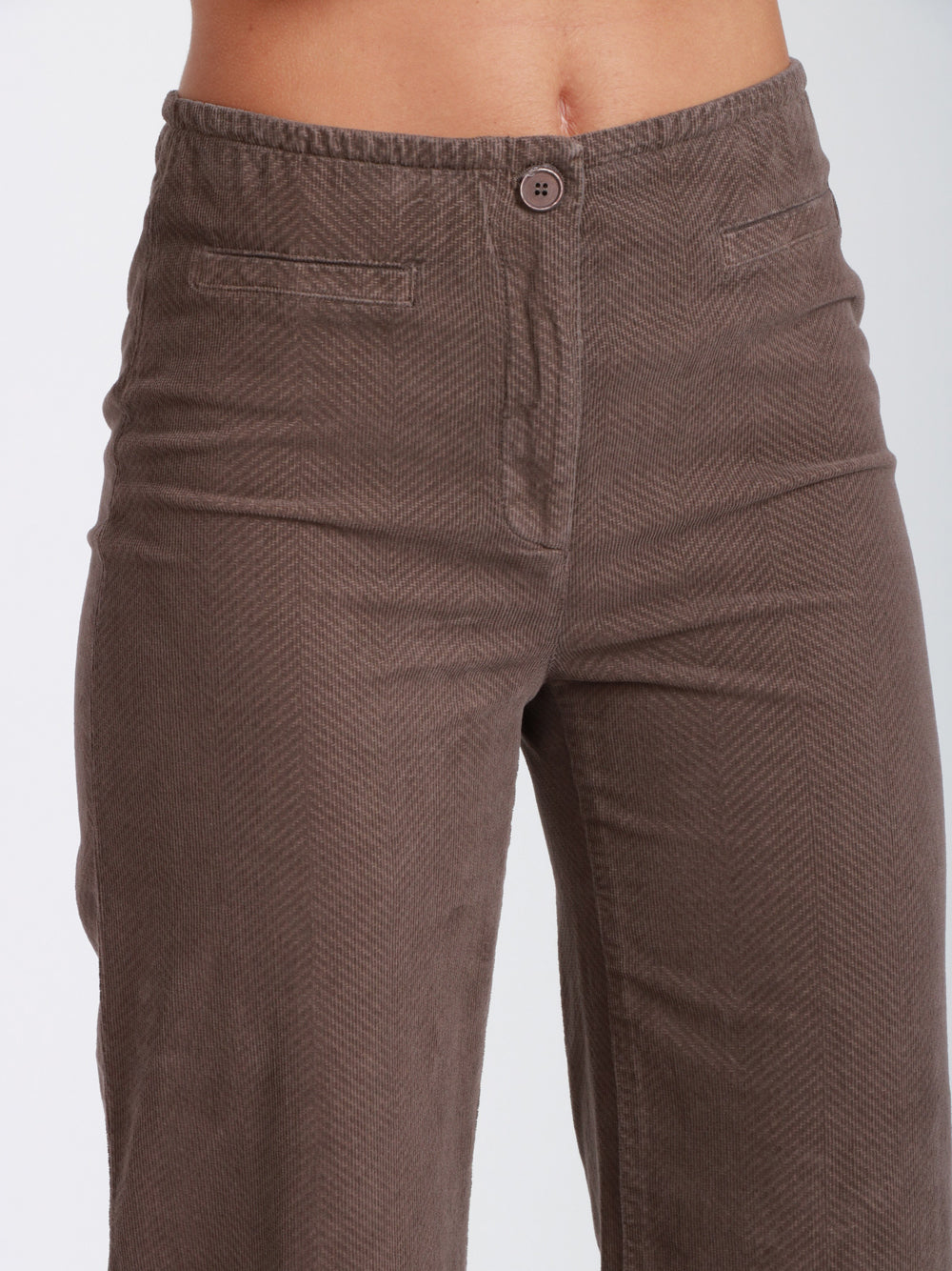 VIA MASINI 80 Pantaloni Via Conti Palazzo in Cotone Marrone Marrone