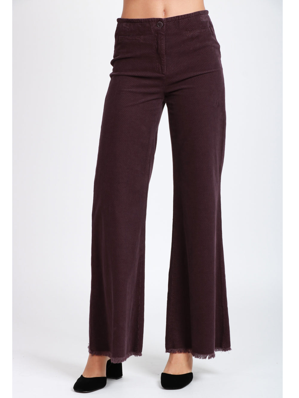 VIA MASINI 80 Pantaloni Via Conti Palazzo in Cotone Vinaccio Vino