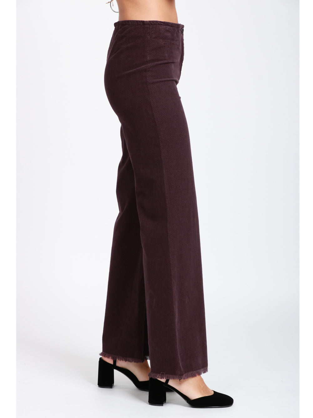 VIA MASINI 80 Pantaloni Via Conti Palazzo in Cotone Vinaccio Vino