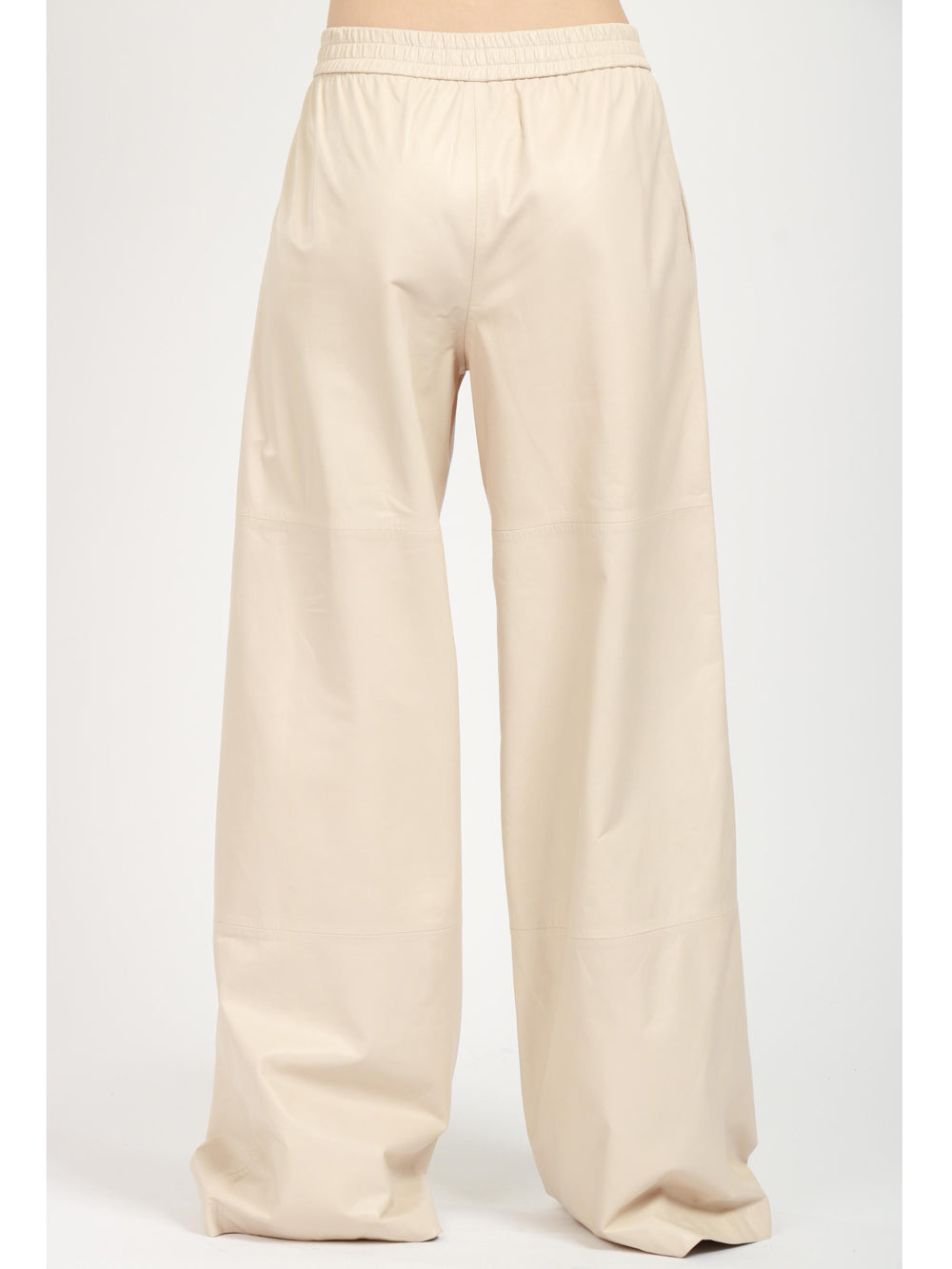 VIA MASINI 80 Pantaloni Via di Narni Palazzo in Suede Sabbia Burro